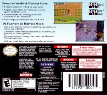 Rune Factory - A Fantasy Harvest Moon (USA) box cover back
